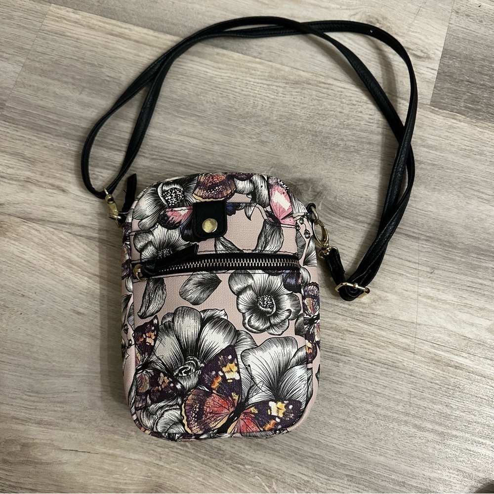 Floral Butterfly Floral Crossbody Bag - Picture 3 of 5